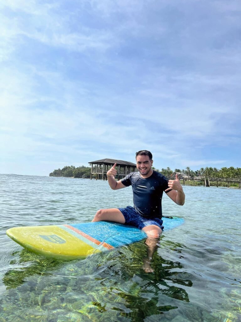 me surfing My first time surfing in Siargao's Cloud 9.